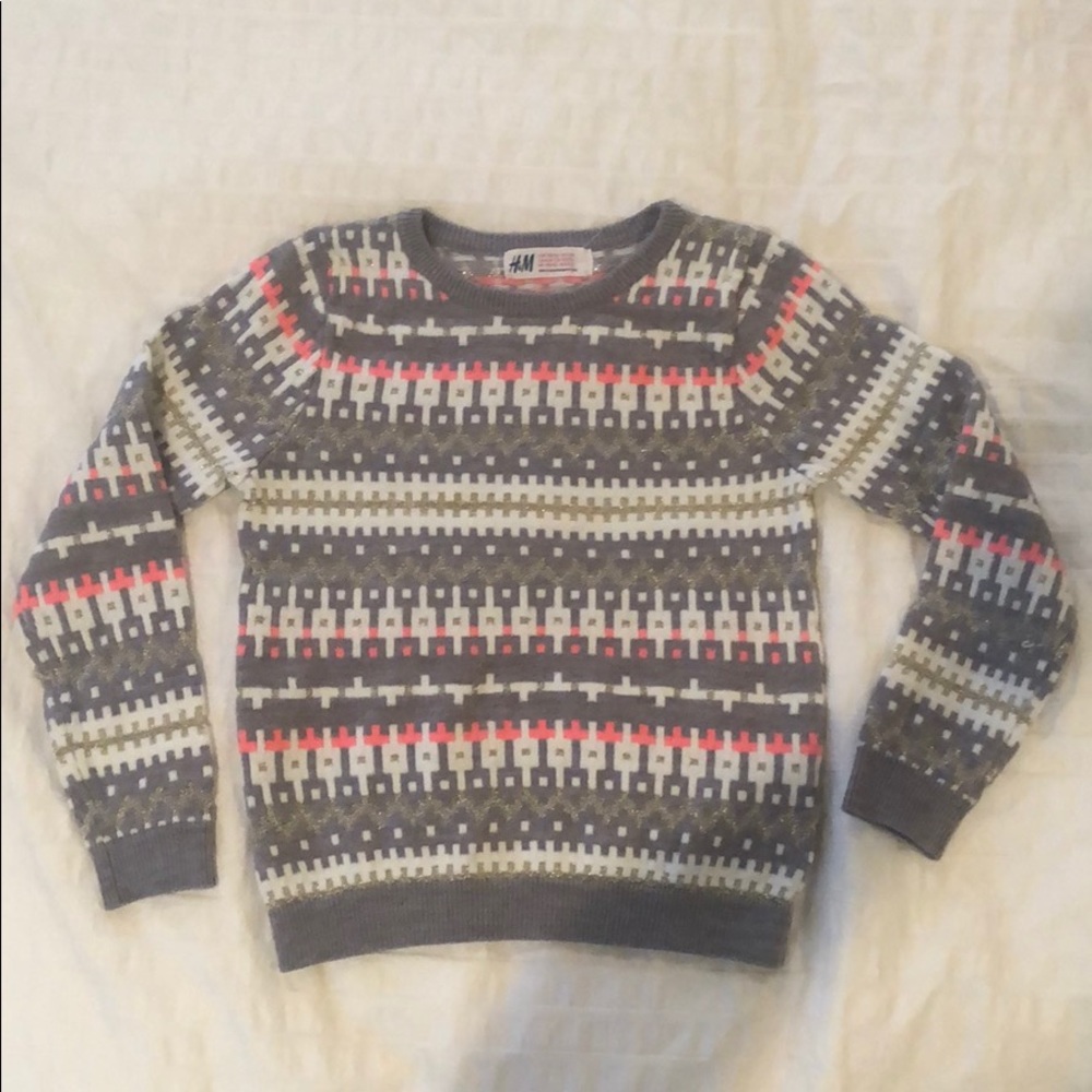 Little girls jacquard knit sweater